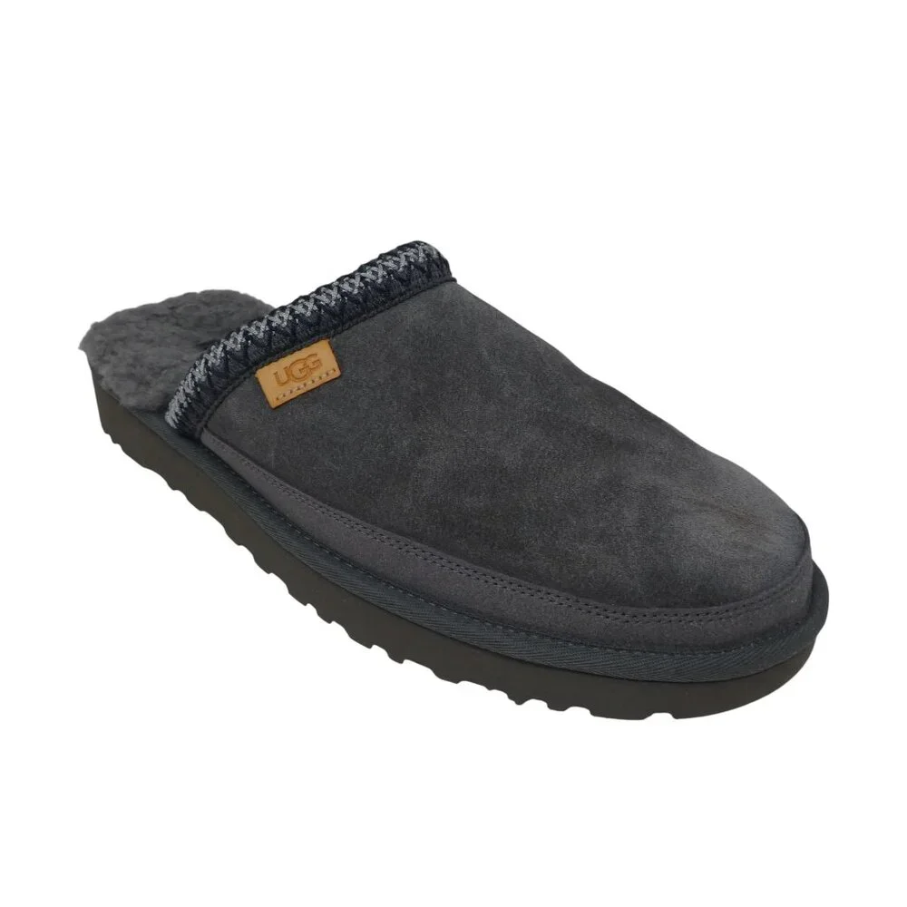 UGG Tasman Gray Suede‎ Wool Open Back Slip On Slippers Mens 14